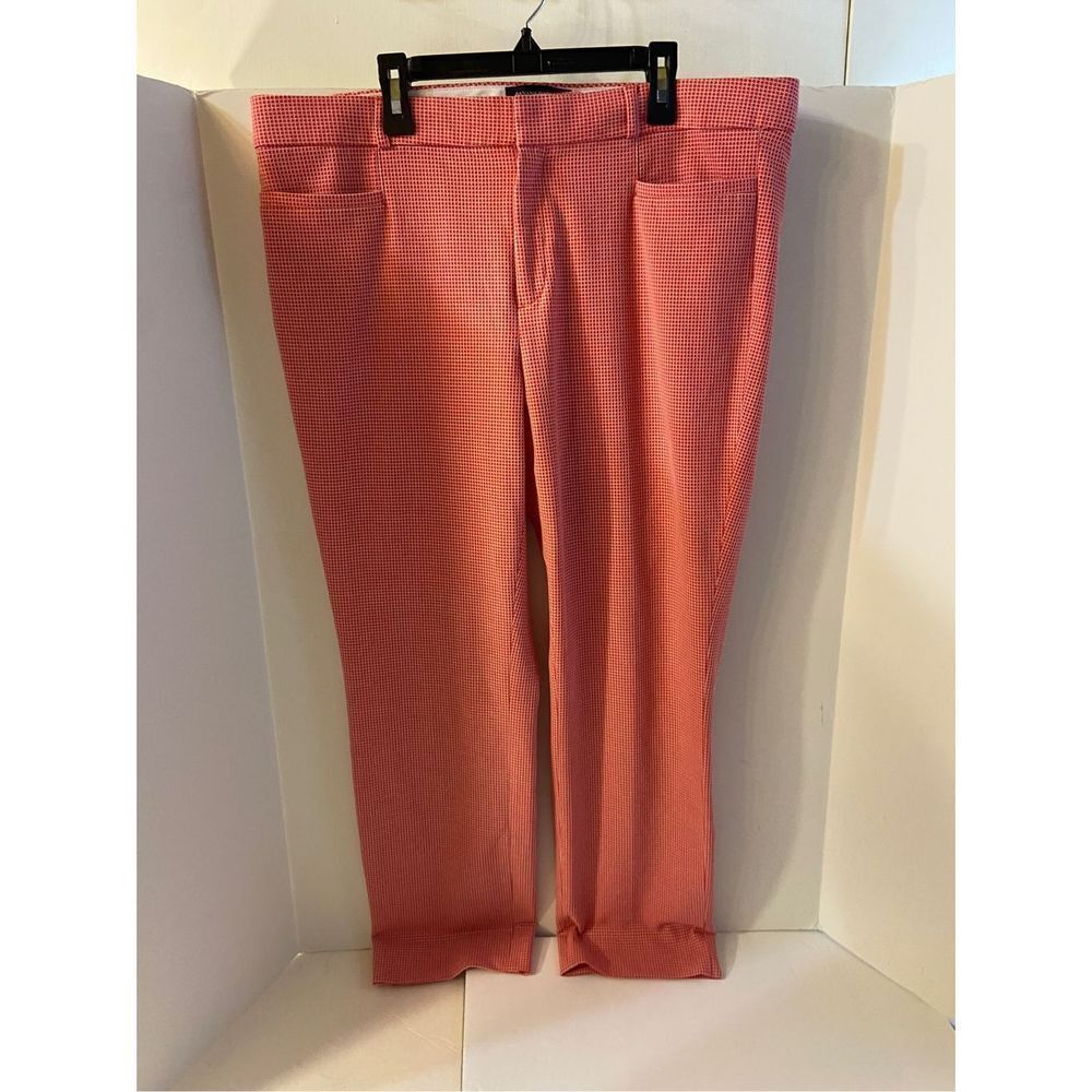 Banana‎ Republic Sloan fit size 14 red white geometric pants rn# 54023